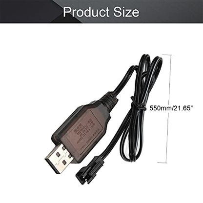 Fielect 4.8 V 250mA USB Charging Cable with SM-2P Connector Plug for RC Car Ni-MH Ni-CD Battery