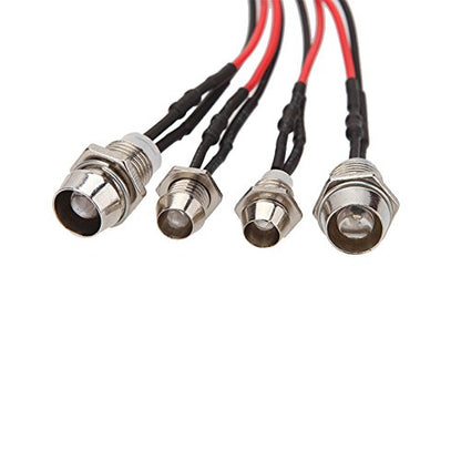 RC Car LED Light Kit, 4 LED Lamp Kit Set 2 White Headlights & 2 Red Taillights for D3 SCX10 D90 TRX4 1/10 1/8 RC Model Car Truck Tank Monster Truck