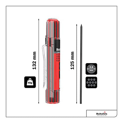 Hultafors Tools 650110 Dry Marker Refills HRD G*, Graphit | Break-Resistant Leads | Clean Line Output | Quick Reload | Construction Marking | Durable Core - size: 10 Count (Pack of 1)