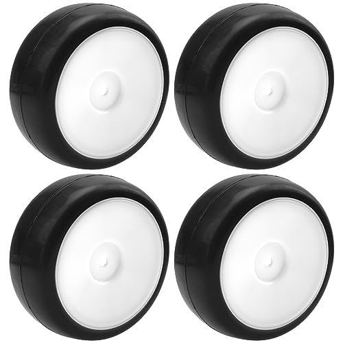 Plastic Wheel Rims 12mm Hex Hub & Rubber Tires w/Foam Compatible with HSP Tamiya HPI Kyosho 1/10 On-Road Touring Car WLtoys 1/14 144001 RC 1/18 A959B Buggy (White) - color: White