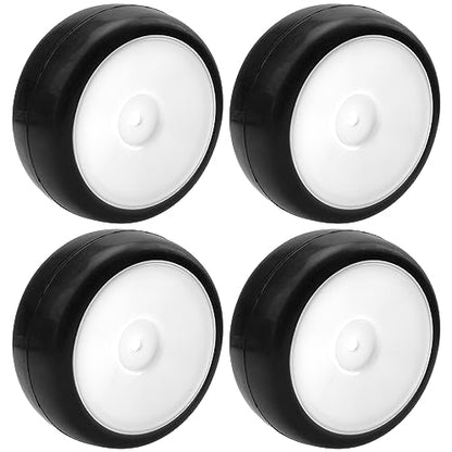 Plastic Wheel Rims 12mm Hex Hub & Rubber Tires w/Foam Compatible with HSP Tamiya HPI Kyosho 1/10 On-Road Touring Car WLtoys 1/14 144001 RC 1/18 A959B Buggy (White) - color: White