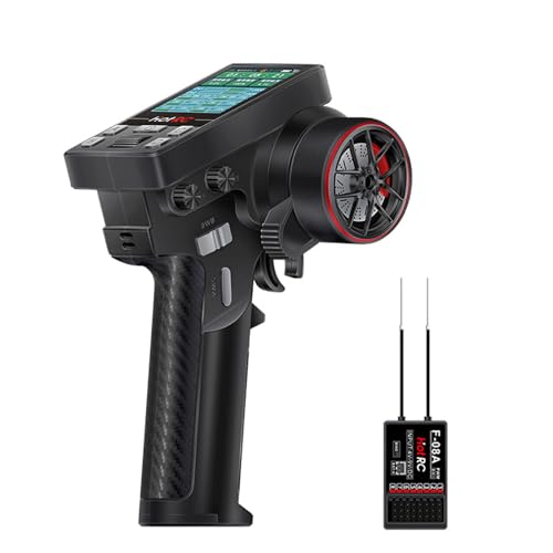 Hot RC CT-10B 8 Channel Color Screen Remote Control 2.4G 8CH Radio Transmitter and Receiver for Climbing Drift Vehicle RC Car Ship Tank (CT-8B with F-08A) - color: Ct-8b With F-08a