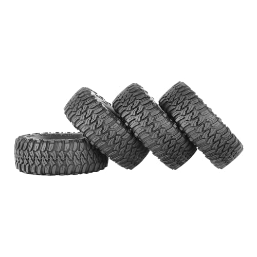 4PCS 1.55 Inch Aluminum Alloy 5Spoke Beadlock Wheel Rim Tyre and 95mm Rubber Tires Set for 1/10 RC Rock Crawler Car Upgrade Parts for Tamiya Axial AX90069 D90 TF2 CC01 LC70(A-Silver) - color: A-silver