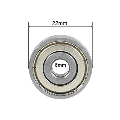 uxcell 636ZZ Deep Groove Ball Bearings Z2 6mm X 22mm X 7mm Double Shielded Carbon Steel 2pcs - size: 6mmx22mmx7mm