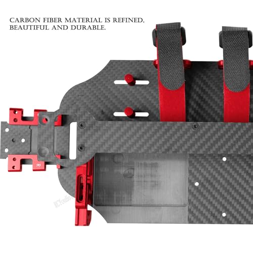 RC Upgrades Part Chassis Protect Armor Skid Plate Guard for 1/10 F0rd F15O Rapt0r R(101076-4),Carbon Fibre hassis Protect Armor Hops Up,Red - color: Red-(upgrades）
