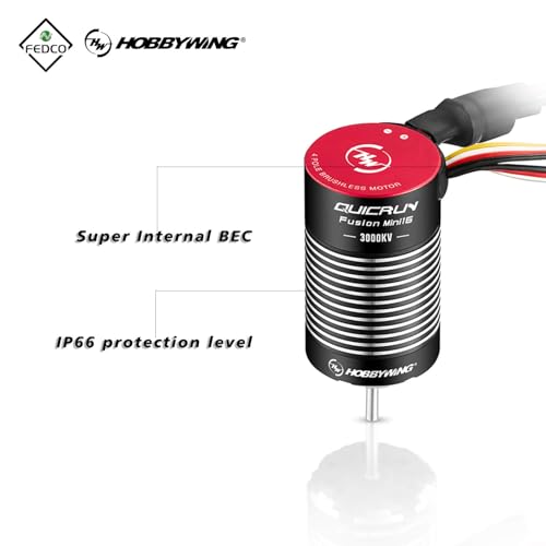 UTB18 Motor Transmission with Hobbywing QUICRUN Fusion Mini16 3000KV Brushless Motor ESC Combo 2in1 FOC System for Axial UTB18 Capra 4WD & 4WS Upgrades 1/18 RC Crawler