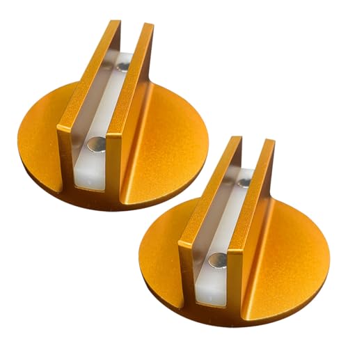 2PCS Universal Magnetic Jack Pad, 0.37" Slotted Aluminum Grooved Pad | Jack Puck Pinch, Pinch Weld Frame Rail Adapter with Large Slotted for Most Cars SUVs Trucks, Orange - color: Orange-2PCS