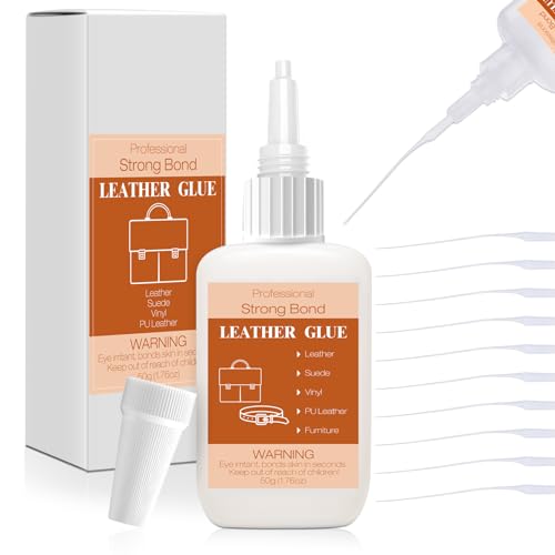 50g Leather Glue Adhesive, Permanent Washable Clear Special Fabric Glue Strong Bonding Clear Super Glue for Leather, Shoes, Wallets, Furniture - style: 50g Leather Glue