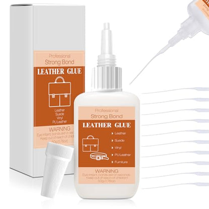 50g Leather Glue Adhesive, Permanent Washable Clear Special Fabric Glue Strong Bonding Clear Super Glue for Leather, Shoes, Wallets, Furniture - style: 50g Leather Glue