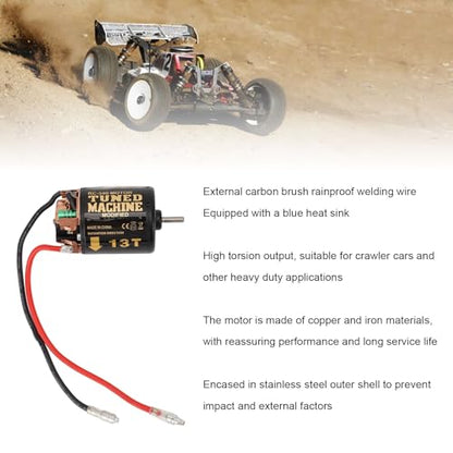 RC Car Brushed Motor 1/10 RC Crawler Car 540 Brushed Motor with Blue Heatsink for Axial Scx10 (13T) - size: 13T