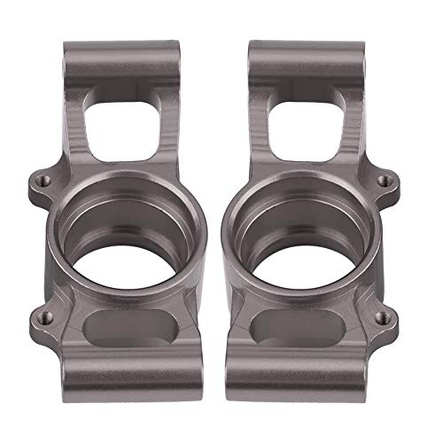 Dilwe 2Pcs RC Car Rear Hub Carriers, Aluminium Alloy RC Rear Axle Hub Carrier for 1/5 Scale RC Car Upgrade Part RC Accessories(Gray)