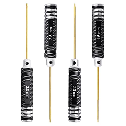 HobbyPark RC Hex Driver Set 1.5mm 2.0mm 2.5mm 3.0mm 4pcs Hex Allen Screwdriver Kit, Screw Tray, Wrench Tool Kit for Multi-Axis FPV Racing Drone RC Quadcopter Helicopter Car Models
