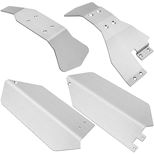 Stainless Steel Chassis Armor Skid Plate Ront Center Rear Chassis Protecter Guard Compatible with Traxxas Slash 4X4 1/10 RC Crawler Car