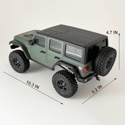 WPLDEWAN 1/18 RC Crawler RC Jeep Remote Control Truck Off Road | RC Rock Crawler 4x4 RTR All Terrain 370 Brushed Motor 2.4GHz Full Proportional 3 Range Speed Hobby Model Adult