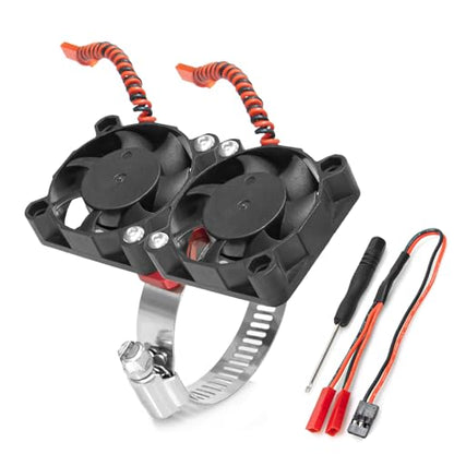 1/7 1/8 1/10 RC Cooling Fan Heat Sink with Adjustable Mount 40-50mm | for 1/7 1/8 1/10 RC Crawler Car 4284 4985 1717, 22000 RPM - style: Black B 40*40mm
