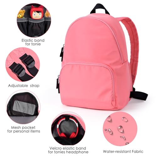 Travel Backpack for Toniebox 2 Starter Set, Carrying Storage Case Bag for Tonies Figures, Headphone & Charging Station, Pink