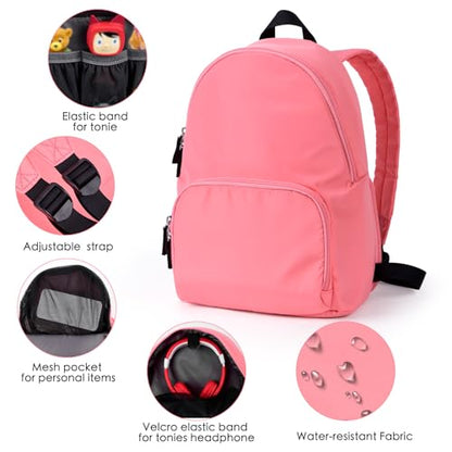 Travel Backpack for Toniebox 2 Starter Set, Carrying Storage Case Bag for Tonies Figures, Headphone & Charging Station, Pink