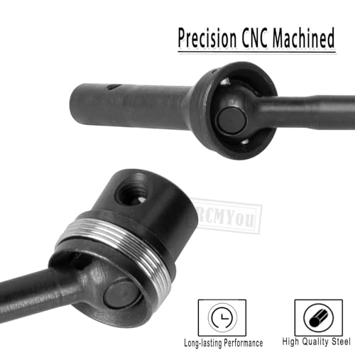 Driveshaft Axles & Center Dogbone Upgrades Part for 1/8 Kraton 6s Blx,#45 Steel Front Rear Driveshaft CVD Axles,Black - color: Black for Parts