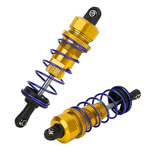 2pcs 92mm RC Oil Pressure Adjustable Front Shock Damper, 1/10 RC Car Shock Absorber, Upgraded Aluminum Alloy Buggy Suspension for ZD Racing 7358 HSP (Gold) - color: Gold