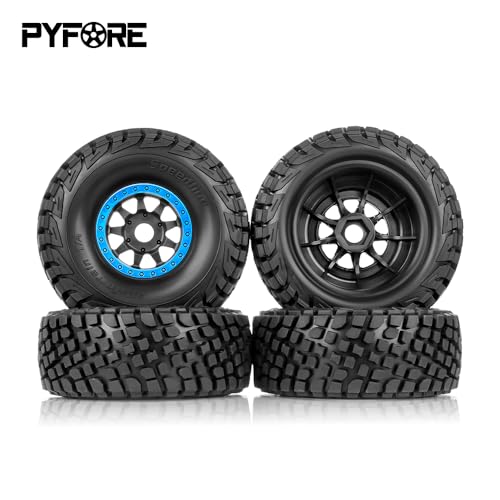 1/7 for Mojave Desert Short Course Truck Tires Wheel Compatible with Off-Road Buggy Tire 17MM Adapter Wearable FS 336184 RC Model Car (Blue) - color: Blue