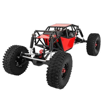 Metal DIY 330mm Wheelbase Rock Buggy Frame Chassis Crawler with VP Element Enduro Portal Axle Nylon Tube Roll Cage for 1/10 RC Crawler Axial SCX10 II Upgrades (red) - color: Red