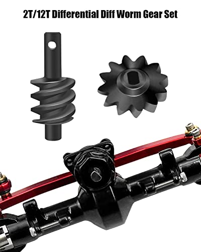 2T/12T Steel Overdrive Gears Fit for Axial SCX24 | Gear Overdrive Worm Differential Steel Gear, 2 Set