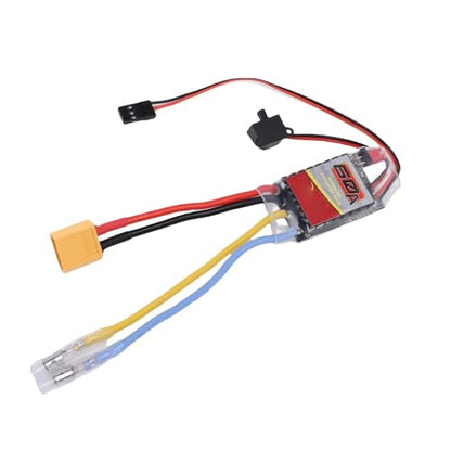 GOTOTOP RC Car Brushed ESC Brushed Speed Controller Electronic Speed Control 60A 2 to 3S XT60 Low Voltage Protection Failsafe for 380 390 540 550 Motors 1/10 1/12 1/16 RC Car Truck Crawler