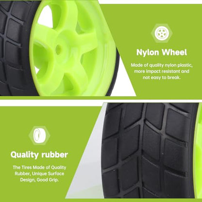 OD 2.56" 12mm Hex Wheels Rims Rubber Tires Set for 1/10 Scale RC Drift & Touring Cars Compatible with Traxxas, Tamiya, HPI, HSP, Redcat (Non-Glued)
