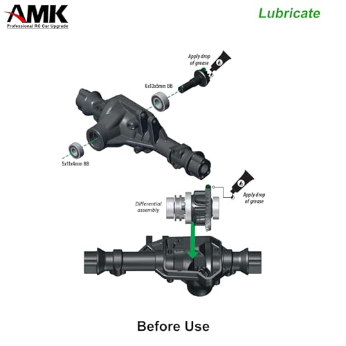 AMK Steel TRX4M Bevel Gear, Differential 12T-26T Underdrive 12T-22T Overdrive Diff Gears Ring Pinion Set for 1/18 RC Crawler TRX4M Upgrades