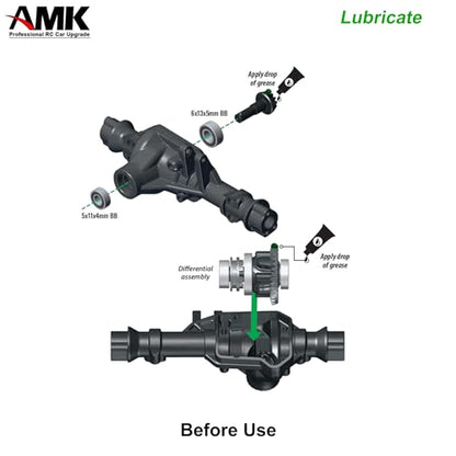 AMK Steel TRX4M Bevel Gear, Differential 12T-26T Underdrive 12T-22T Overdrive Diff Gears Ring Pinion Set for 1/18 RC Crawler TRX4M Upgrades