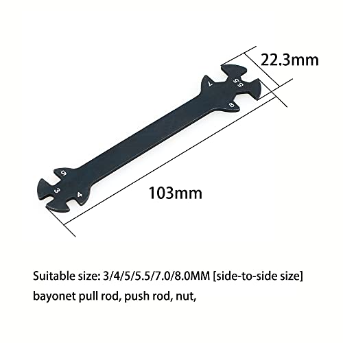 3pce 17mm Wheel Hex Wrench 4/5/5.5/7mm Small Sleeve Hex Socket Wheel Spanner Tool for 1/8 1/10 RC Car Truck Crawler Truggy Buggy Tires Tyre