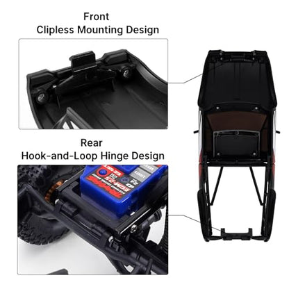 INJORA IR60 Pickup Hard Body Shell for 1/18 TRX4M Defender Bronco (Black) - color: Black