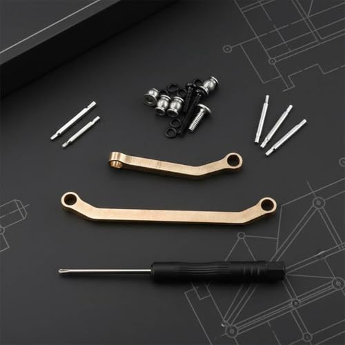 YIJU Vehicle Steering Linkage Brass Steering Rod Assembly Steering Upgrade Replacement Added Chassis Weight Improves Stability Suitable for RC Crawler Trucks Trail Runs Rough Terrain Driving