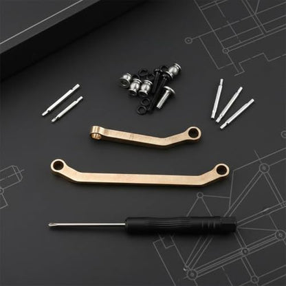 YIJU Vehicle Steering Linkage Brass Steering Rod Assembly Steering Upgrade Replacement Added Chassis Weight Improves Stability Suitable for RC Crawler Trucks Trail Runs Rough Terrain Driving