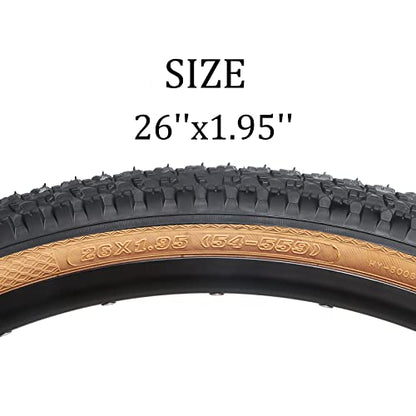 Hycline Mountain Bike Tire: 20/24/26/27.5-inch Folding Replacement High-Performance Wear-Resistant Bicycle Tires for MTB Off-Road Bike - size: 26x1.95 60TPI, style: Qty 2 Tires