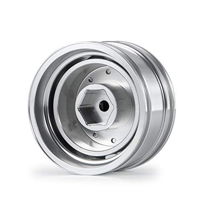 RC-Hub 2Pcs Aluminum Front Wheels Rim for 1/14 Tamiya Trailer Tractor Truck | Wheel Rim with Hex Hub,H*W 47*20mm,RC Upgrade Parts Replacement Accessories