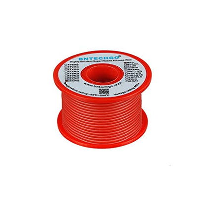 BNTECHGO 30 Gauge Silicone Wire Spool 50 ft Red Flexible 30 AWG Stranded Tinned Copper Wire | Flexible 30 AWG Stranded Wire Silicone Rubber Insulation For RC Models, Drone, Robot, LED Lighting Systems, 3D Printer, DIY - size: 30 gauge silicone wire 50ft,