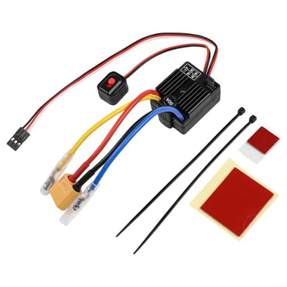 60A Brushless ESC 2-3S Electric-Speed Controller With Built-in BEC And Cooling Fan, Waterproof All-Weather Operation For 1/10 Scale RC Cars Trucks Crawlers, Supports 540/550 Motor(black)