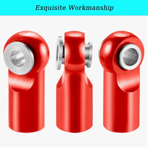 MOHERO 10Pcs M2 Tie Rod End Ball Joint Link Ball Head Holder for RC Car Truck Upgrade Part (Red) - color: Red