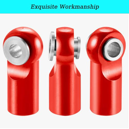 MOHERO 10Pcs M2 Tie Rod End Ball Joint Link Ball Head Holder for RC Car Truck Upgrade Part (Red) - color: Red