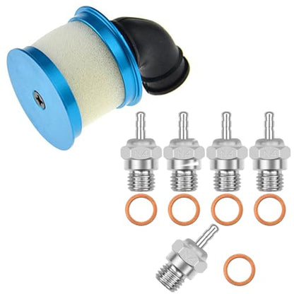 RC Aluminum Capped Air Filter Element Sponge 04104 Upgrade Parts & RC Glow Plug #4 N4 Medium Hot Spark Nitro Engine Parts 70117