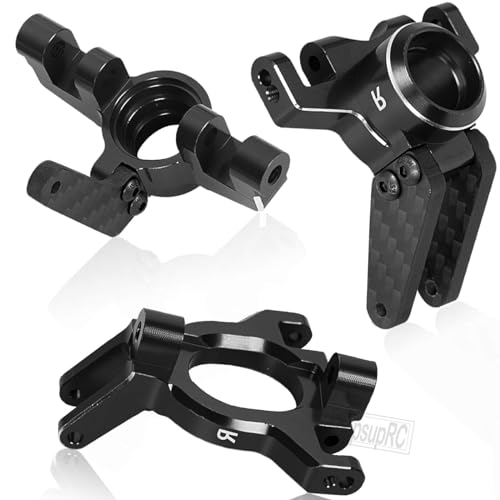 Upgrades Parts for 1/10 4x4 Kraton/Outcast 4S BLX,1/8 Mojave 4X4 4S BLX,Aluminum Front Steering Block Knuckles & C-Hubs Caster Blocks & Rear Hubs Hops Up,Black - color: Black(for Mojave 4s )