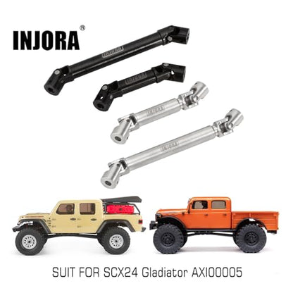 INJORA Black Steel Drive Shaft for 1/24 SCX24 Gladiator Dodge Power Wagon - color: Silver