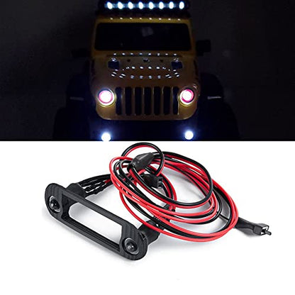 RC-Hub Front Light Lamp LED Headlight Set for 1/24 Axial SCX24 AXI90081 AXI00002 RC Crawler (Red+White) - color: Red / White