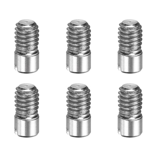MECCANIXITY 6 Pcs M4 x 8mm Slotted Cylindrical Pins, 304 Stainless Steel Dowel External Thread Locating Parallel Pins Shelf Support Peg Pin for Furniture Installation, DIY Project - size: M4 x 8mm
