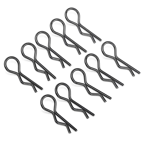 Qiilu Durable RC Body Clips for 1/5 1/6 /8 /10 RC Car - 10Pcs Metal Shell Clip Pins, Teardropshaped Pull Tabs (Black) - color: Black