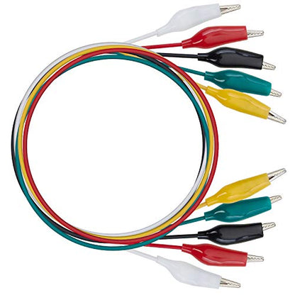 WG-026 10 Pieces and 5 Colors Test Lead Set & Alligator Clips,20.5 inches / 22 AWG Copper Wire. The Clips soldered and Stamped to the Wires. (1 Pack) - size: 1 PACK