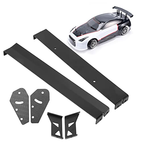 Drfeify RC Car Metal Tail Rear Spoiler Wing Set, Universal Upgrade DIY Parts for 1/10 RC On Road Racing Drift Car