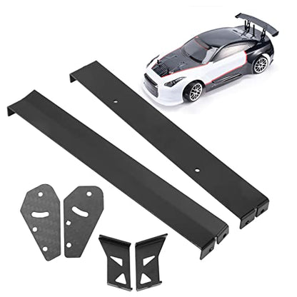 RC Car Tail Wing Rear Spoiler Wing for 1/10 RC On Road Racing Drift Car Premium Aluminum Alloy Carbon Fiber DIY Accessories Parts to Improve