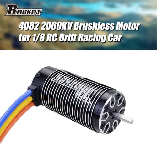 Rocket 4082 2060KV Sensorless Brushless Motor Shaft ø5mm for 1/8 RC Drift Racing Car Monster Truck Buggy Off-Road RC Car - size: 2060KV, style: Rocket 4082